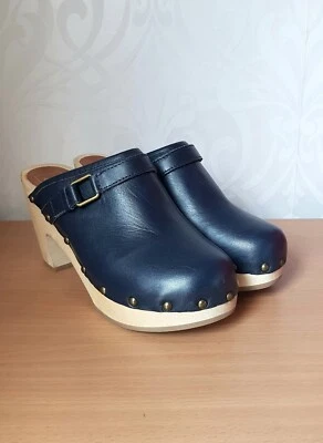 Gap Mujer Cuero Azul Marino Zuecos Tacones Plataforma Suela UK 6 EUR 39 NUEVO Foto 1 de 4