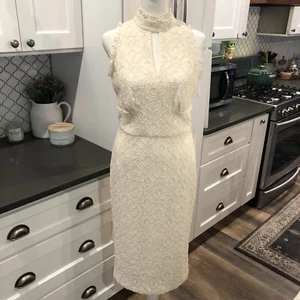 Shoshanna NWT Womens Giana Lace Sheath Dress Size 6 Ivory Boho Wedding Cowgirl - Picture 1 of 16