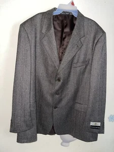 Croft & Barrow Mens Brown Lambswool 3 Button Sport Coat 50 Long (t1) - Picture 1 of 4