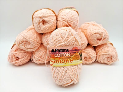 Patons Sahara Yarn Pink-Peach Worsted Terry  89% Cotton 11% Nylon, 12 Skeins - Image 1 of 4