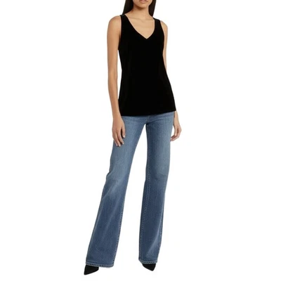 Alfani Top Medium Black V Neck Sleeveless Stretch Velvet Elegant Cocktail Goth - Image 1 of 4