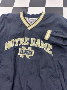 Notre Dame Fighting Irish Large Vintage 90s Champion Pullover Jacke Navy Gold  - Bild 1 von 5