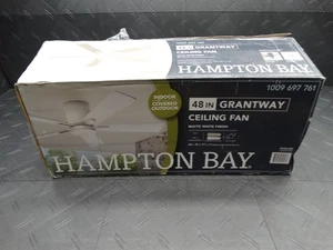 Hampton Bay Grantway 48in. Indoor/Covered Outdoor Matte White Ceiling Fan - Picture 1 of 12