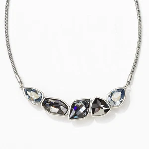 Touchstone Crystal by Swarovski ARMOUR Necklace BLACK DIAMONT Silver Plated - Picture 1 of 2