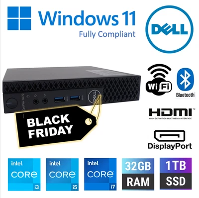 CHEAP FAST Windows 11 TINY MINI Desktop PC UPTO i7 8TH 32GB RAM 1TB SSD WIFI 04 - Image 1 of 4