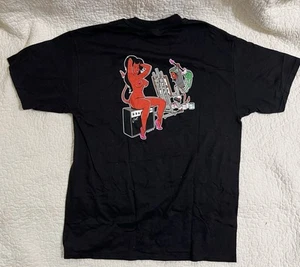 Vintage COOP Tee Mens LG Black 97 Pin Up Sexy Devil Skate Amp Guitar - Picture 1 of 4