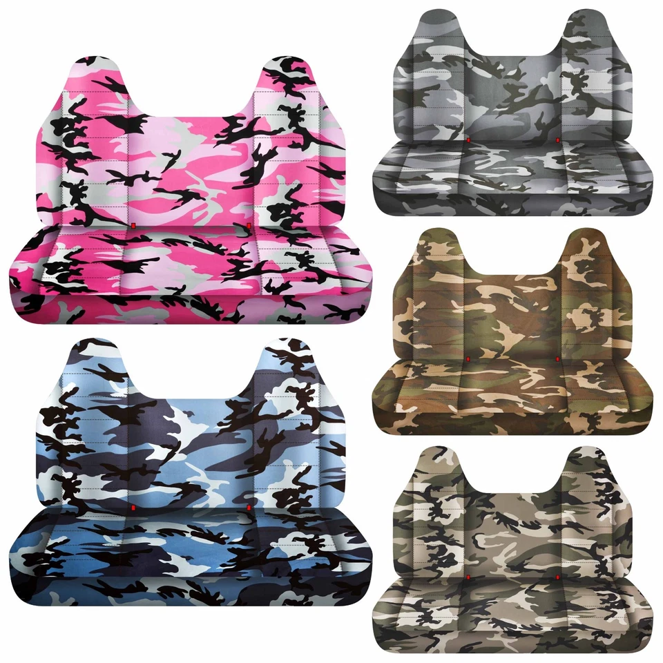 Camouflage seat covers fits 1999 to 2010 Ford F450 Super Duty truck front bench - Image 1 of 1