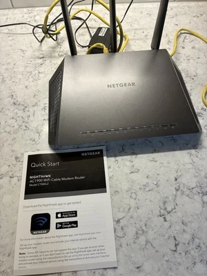 NETGEAR Nighthawk AC1900 Home WiFi Cable Modem Router Computer Gaming - Image 1 of 4