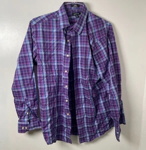 Claiborne Purple Plaid Casual Button Down Shirt Men's Size 16.5 (34/35) - Imagen 1 de 11