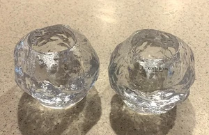 2 Vintage Kosta Boda Snowball Votive Candle Holders 3 ½ Inches - Picture 1 of 8