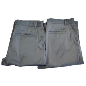 2x NIKE Tour Performance Golf Pants MENS 36x32 Gray Stretch Chino Swoosh 639779 - Picture 1 of 14