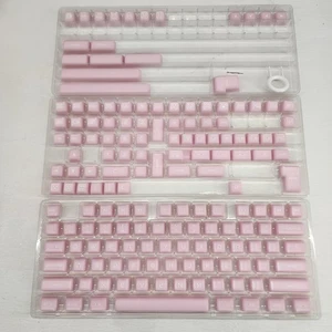 Keycap Set Pink Jade 160 Keys RSA Profile PBT Keycaps Double Shot Translucent... - Picture 1 of 3