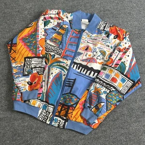 Chaqueta De Colección Prince Ropa Deportiva Para Hombre Mediana Colorida Abstracta Estampado Playa Años 80 - Imagen 1 de 7