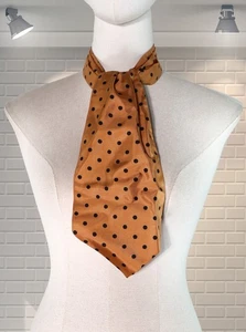 Vintage Gold & Schwarz Krawatte Schal Polka Dot Ascot Goodwood Mod Roller Junge - Bild 1 von 2