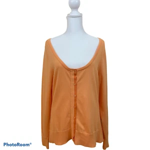 Suéter cárdigan de algodón con botones Lilly Pulitzer - naranja - talla mediana - Imagen 1 de 12