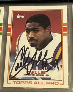 Carl Lee 1989 Topps All-Pro Rookie Signed Autograph AUTO RC TTM Vikings - Picture 1 of 2