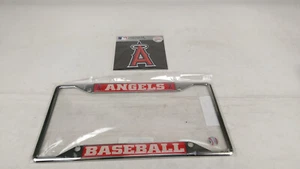 New 1 Chrome License Plate Frame & 1 Aluminum Decal Emblem MLB Los Angels Angels - Picture 1 of 7