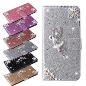 Bling Folio Leather Wallet Case Cover For Samsung S10 Plus S21 S20FE S22 S24 S23 - Picture 1 of 17