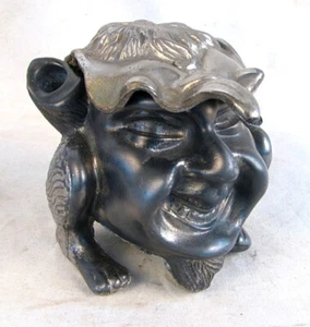 ANTIKES TEUFELSWICHTEL TINTENFASS ORIGINAL GLASEINSATZ um 1880 - Bild 1 von 6