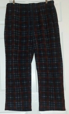 Pantalones de salón/dormir a cuadros Croft & Barrow azul marino, borgoña y blanco para hombre talla XL Foto 1 de 4