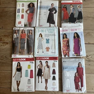 9 Ladies Dress Skirt Mixed Top Jacket Bundle Lot New Uncut Sewing Patterns - Picture 1 of 12