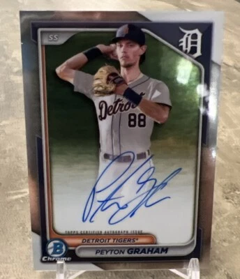 Peyton Graham 2024 Bowman Chrome Auto #CPA-PGR Detroit Tigers - Image 1 of 2