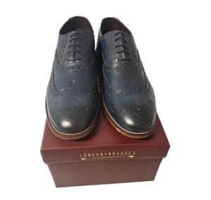 New london brouges footwear Oxford gents Shoes navy leather mens SIZE UK 8 EU 42 - Bild 1 von 4