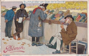 PALMIN OIL (Germany) 1 card from Series 64 Parisian Street LIfe #4 Book seller - Picture 1 of 2