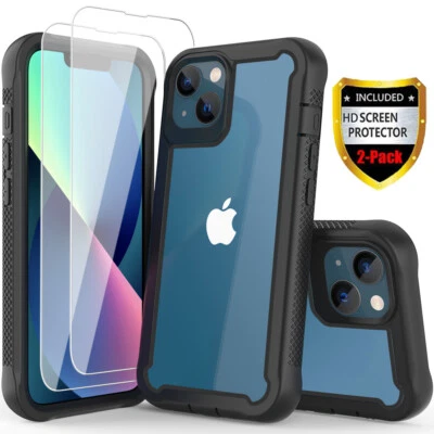 For iPhone 11 12 13 Pro Max XR XS MAX Clear Case Cover+Tempered Glass Protector - image 1 of 4