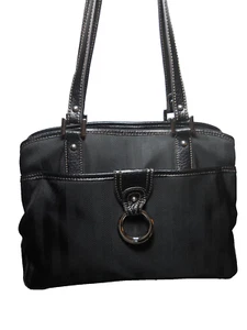 Bolso de hombro ligero Etienne Aigner negro de tela resistente con múltiples compartimentos - Imagen 1 de 11