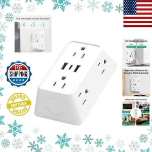 5 Steckdosenverlängerung Überspannungsschutz Mehrfachstecker Wandadapter USB Ladegerät Ports mit - Bild 1 von 5