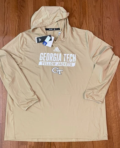 Men's Georgia Tech Yellow Jackets adidas Training Performance Hoodie NWT 2XL XXL Cover
