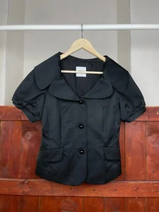 Moschino cheapanchic short sleeve blazer jacket black US size 12 - Picture 1 of 9