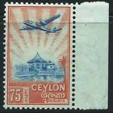 CEYLON - 1950 KGVI 75c 'ULTRAMARINE & ORANGE' MNH SG417 Cv £9 [A2559]