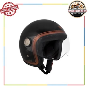 APTO PARA CASCO CHOPPER BALA CARA ABIERTA MOTO ROYAL ENFIELD NEGRO/COBRE - Imagen 1 de 6
