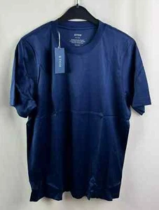 Eton Herren-T-Shirt Slim Fit Rundhalsausschnitt neu mit Etikett Größe XL blau kurzarm UVP 115 £ - Bild 1 von 8