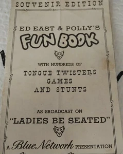 Ed East & Polly's Fun Book from the Live NBC Blue Network Broadcast 1944 - Picture 1 of 4