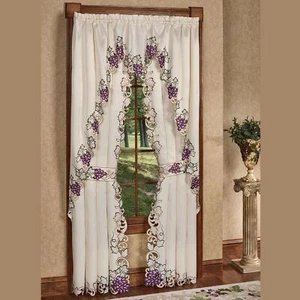 Cabernet Tailored Curtain Pair Light Cream Curtains Tlrd 84 x 63 Inches - Picture 1 of 8