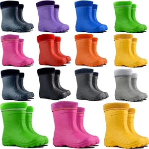 Kids Boys Girls Wellies Wellington Boots Rain EUR 22-35, UK 5-2.5 Lightweight - Picture 1 of 12