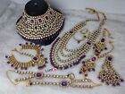 Bollywood Indian Traditional Gold Plated Semi Bridal Combo Necklace Jewelry Set