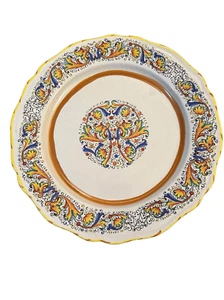 Juego de 4 Platos de Cena Vintage Meridiana Ceramiche Italianos Pintados a Mano Duelo - Imagen 1 de 7