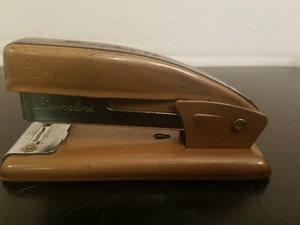 Vintage Swingline 99 Brown & Beige Stapler Small Mini Works Great !   - Picture 1 of 12