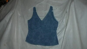 OLD NAVY.COLLECTION. TEAL ,FLORAL DESIGNS TANK CAMI. SZ SM. BUST, 36" DISPLAY - Picture 1 of 4