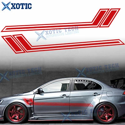 JDM Auto Side Fender Door Red Vinyl Sticker For Mitsubishi Lancer EVO 2000-2022 - Image 1 of 4