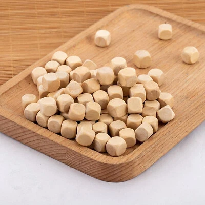 Wooden Blank Dice Cube Plain Unpainted Six Sided 10mm 16mm 20 25 30 40 50 60mm - Image 1 of 4