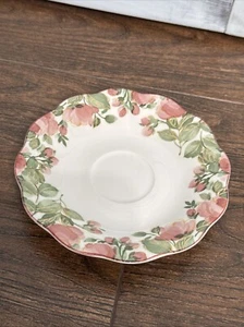 Nikko Tableware Precious Scalloped Pink Roses Floral Saucer Japan - Picture 1 of 5
