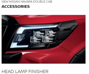 New Nissan Navara Frontier Front HEAD LAMP FINISHER 2024 NP300 access Black Kevl - Picture 1 of 12