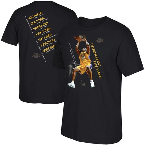Shaquille O'Neal Los Angeles Lakers adidas NBA Hall of Fame Men's T-Shirt Cover