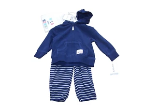 NWT Carter's Boys 3 Piece Size 3M Little Baby Basics Sweatshirt Pants One Piece - Picture 1 of 8