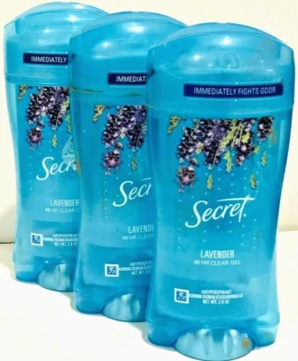 Secret  LAVANDER Clear Gel  3x Antiperspirant/Deodorant 2.6 Oz  48 HR- 3 PACK - Image 1 of 2